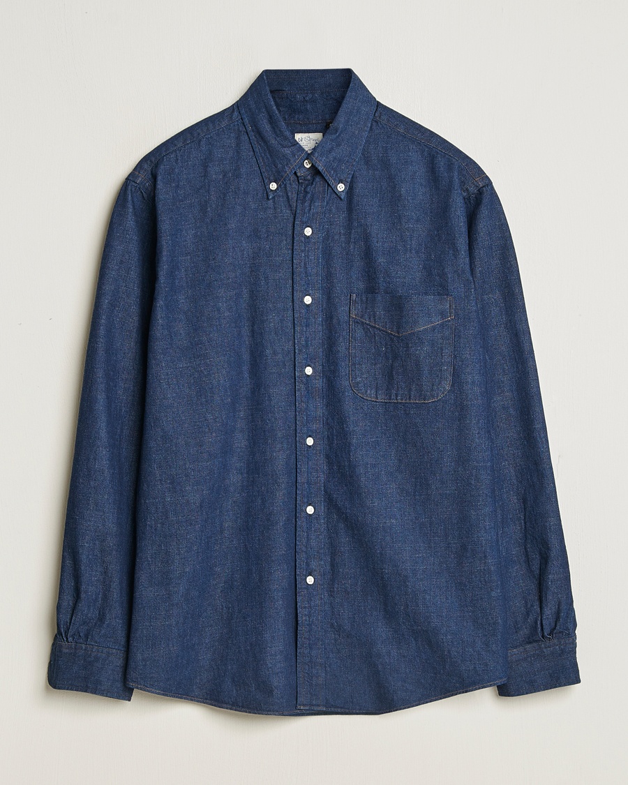 orSlow Denim Button Down Shirt One Wash – Blau