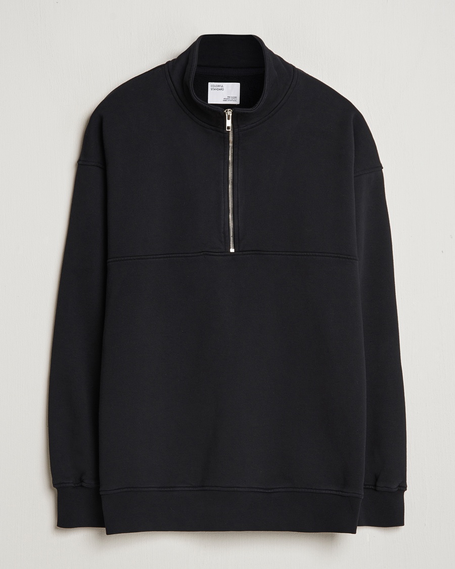Colorful Standard Classic Organic Half-Zip Deep Black – Schwarz