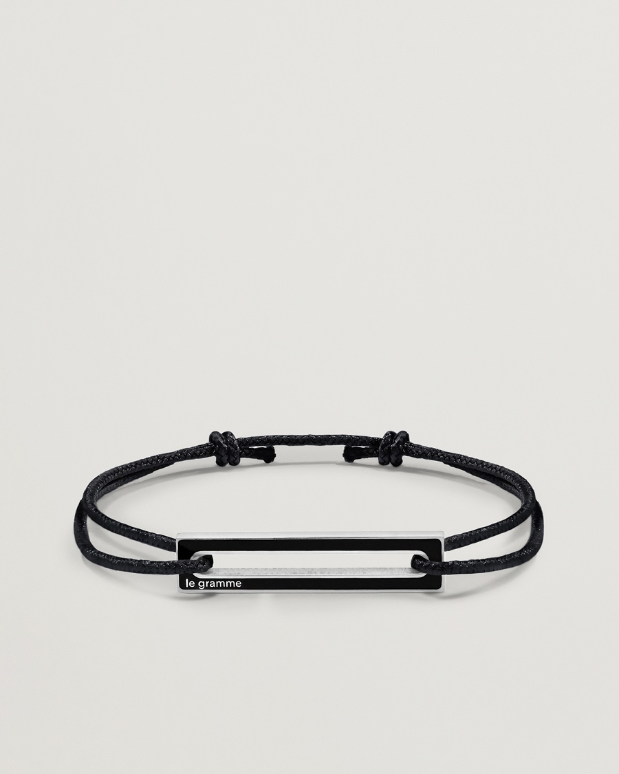 LE GRAMME Lacquered Cord Bracelet Black – Schwarz