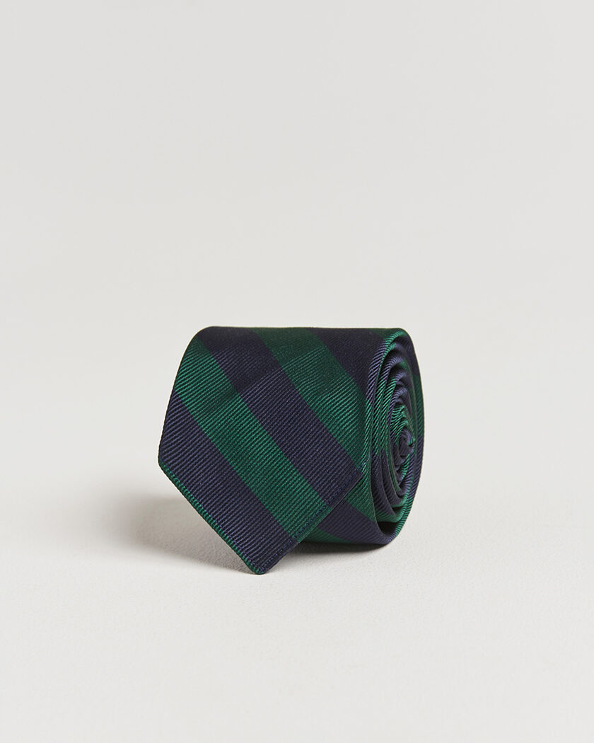 Kamakura Shirts Kamakura ShirtsVintage Ivy Regimental Stripe Silk TieNavy/Green – Blau