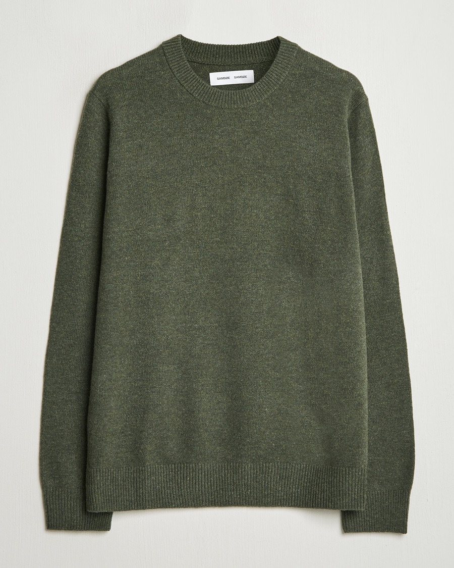 Samsøe Samsøe Isak Knitted Crew Neck Forest Night – Grün