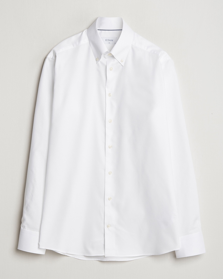 Eton Slim Fit Wrinkle Free Oxford Shirt White – Weiß