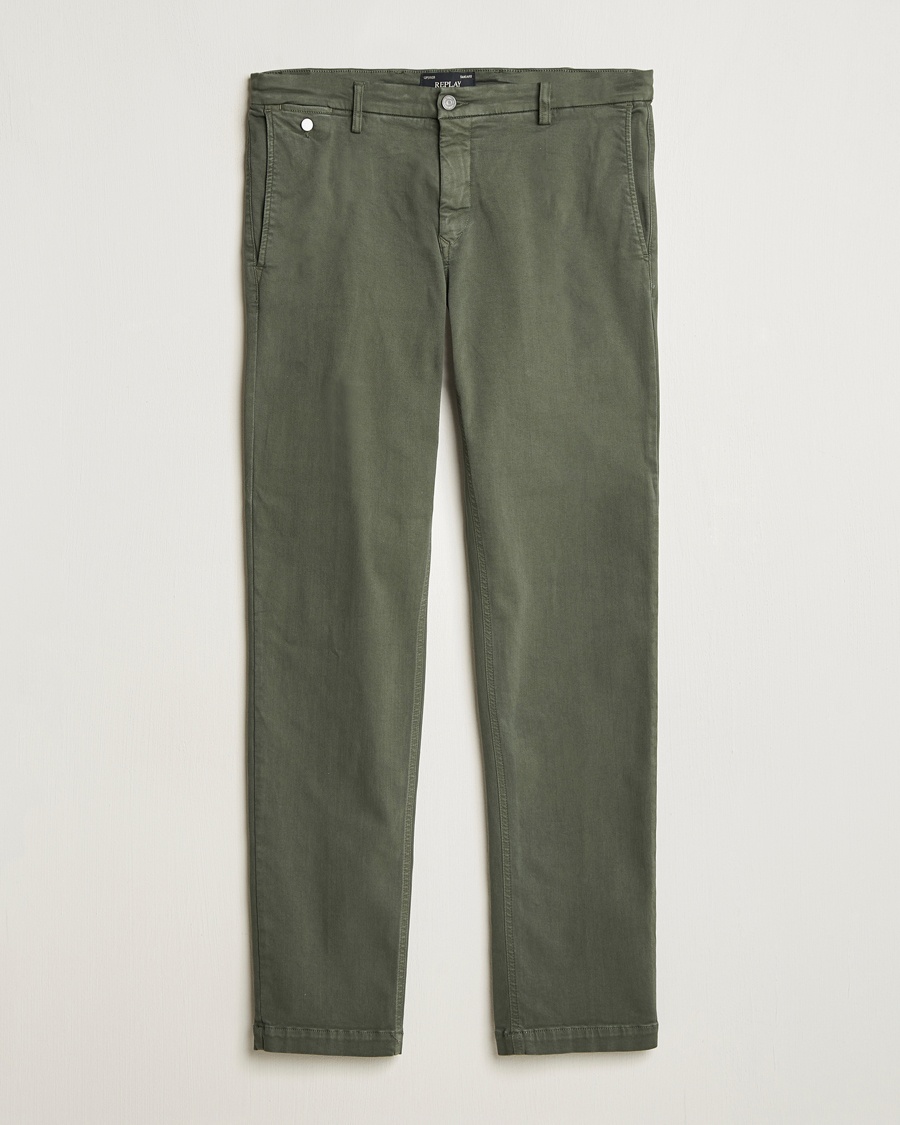 Replay Benni Hyperflex X-Lite Chinos Dark Green – Grün