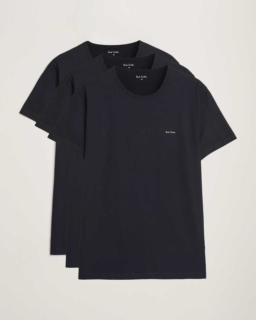 Paul Smith 3-Pack Crew Neck T-Shirt Black – Schwarz