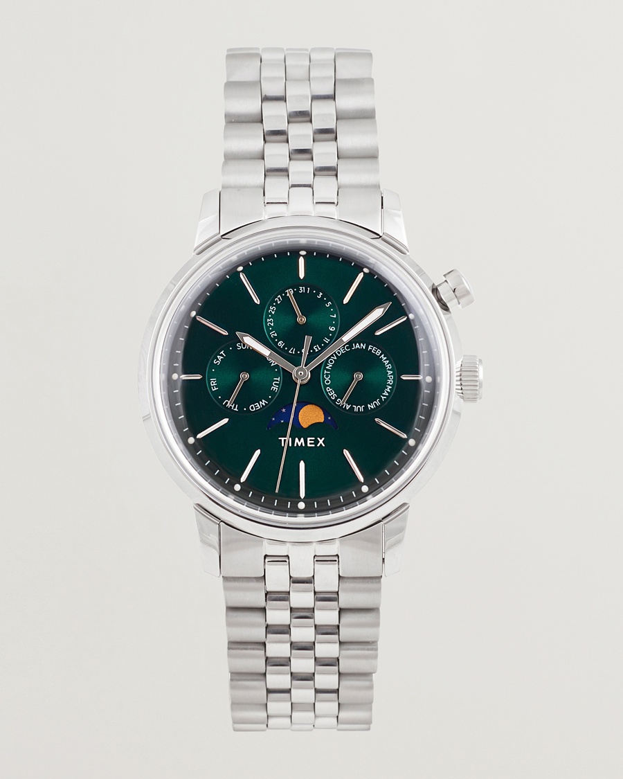 Timex Marlin Moon Phase Quartz Steel 40mm Green Dial – Grün