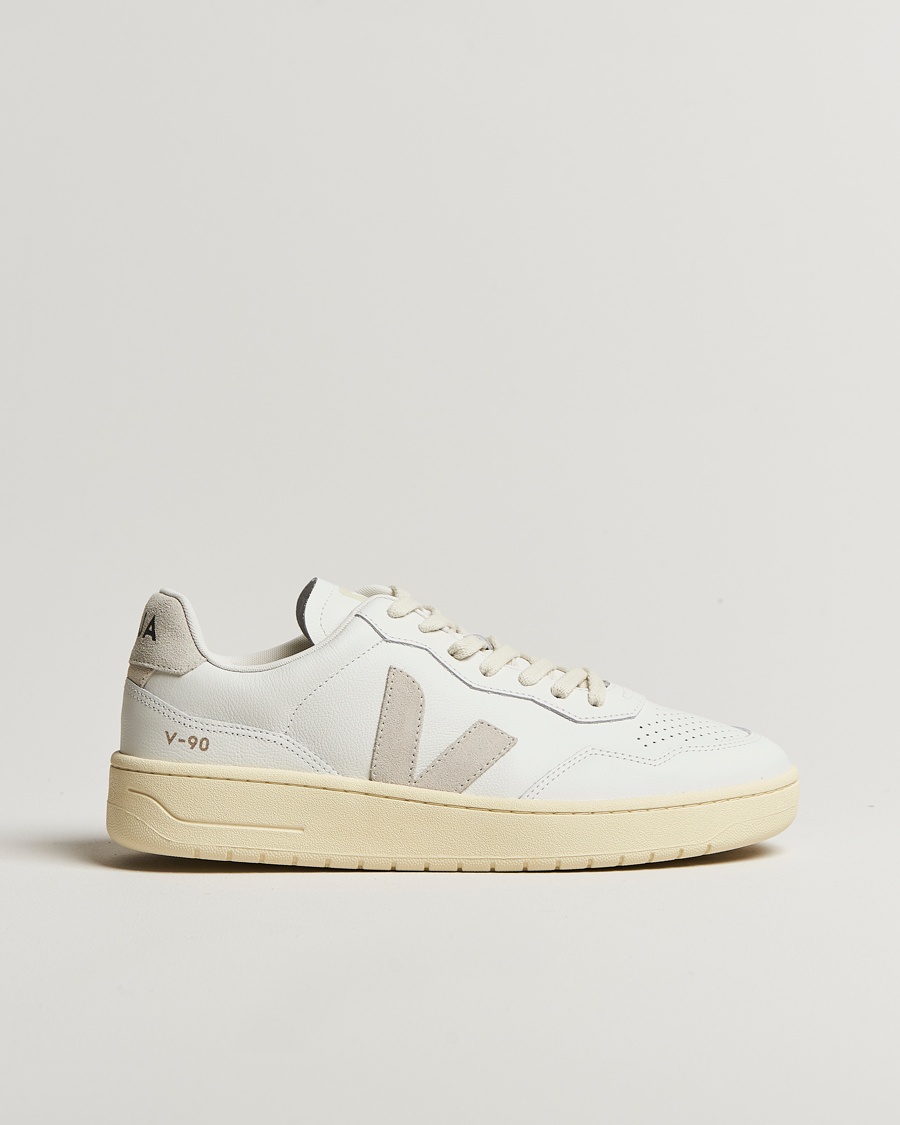 Veja V-90 Sneaker Extra White/Natural Suede – Weiß