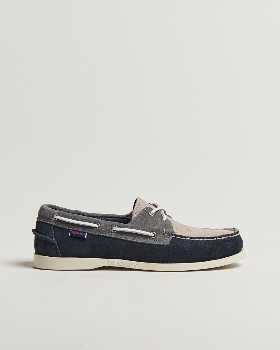 Sebago Docksides Portland Jib Boat Shoe Navy/Grey – Blau