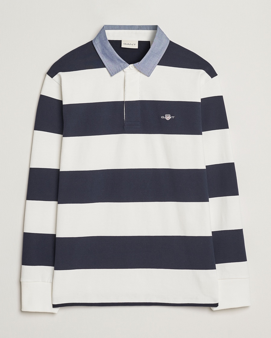 Gant Chambray Barstriped Rugger Eggshell – Blau