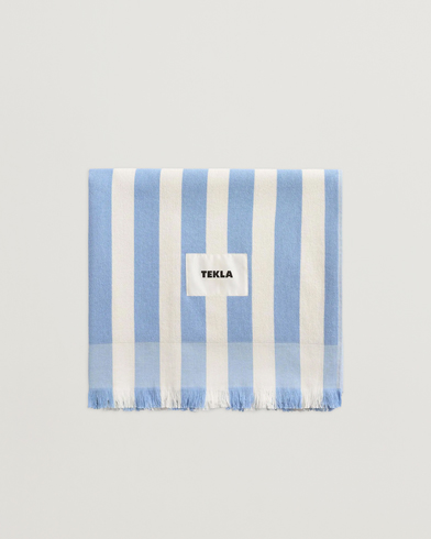 TeklaOrganic Terry Beach TowelMoro Stripes – Blau