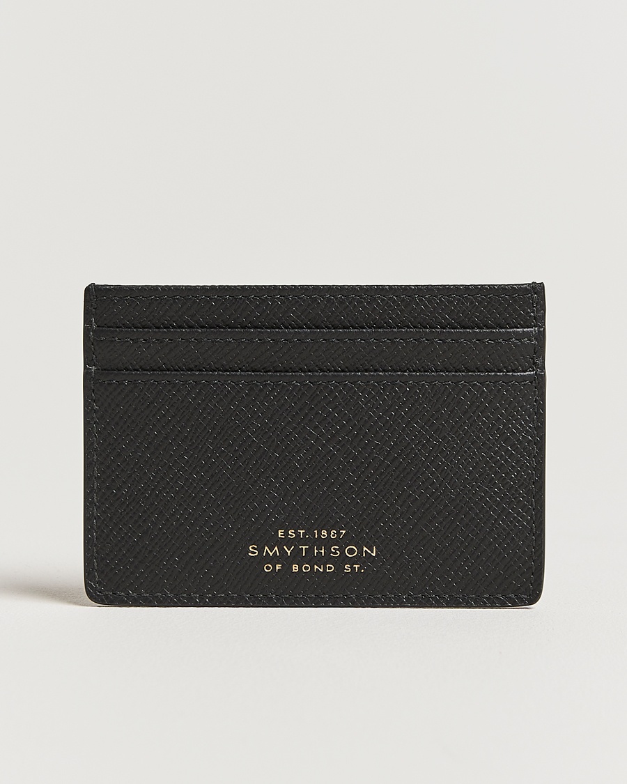 Smythson Panama Flat Cardholder Black – Schwarz