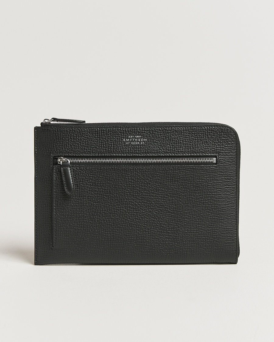 Smythson Ludlow Flat Organiser Pouch Black – Schwarz