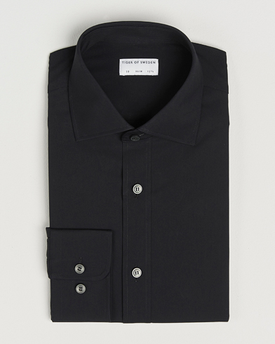 Tiger of Sweden Adley Slim Fit Cut Away Shirt Black – Schwarz