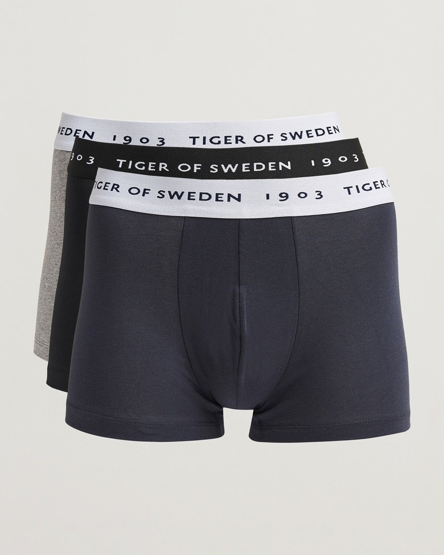 Tiger of Sweden Hermod Cotton 3-Pack Boxer Brief Black/Navy/Grey – Blau