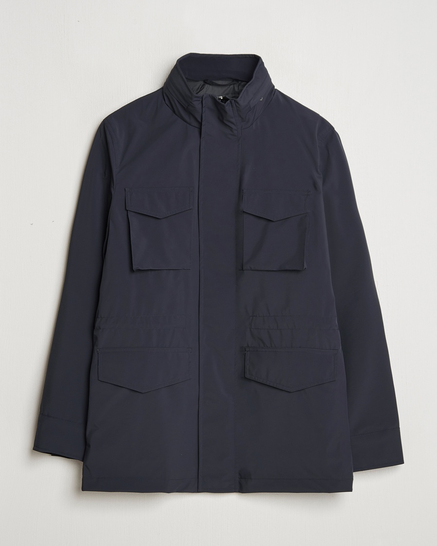 Oscar Jacobson M65 Nylon Field Jacket Navy – Blau