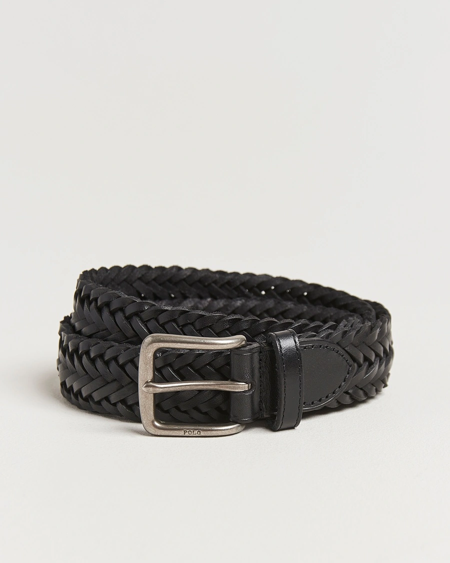 Polo Ralph Lauren Braided Leather Belt Black – Schwarz