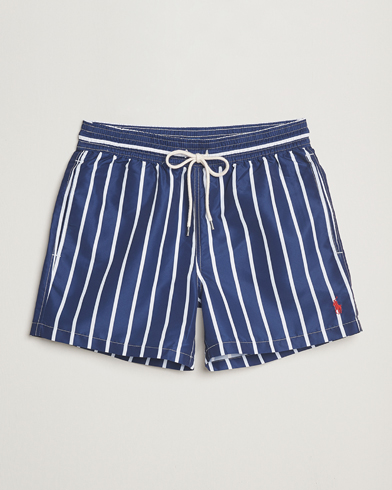 Polo Ralph Lauren Traveler Boxer Swimshorts Navy Vertical Wide Stripe – Blau
