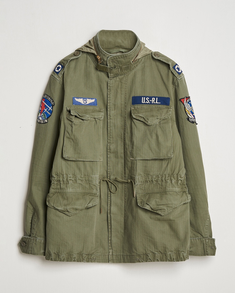 Polo Ralph Lauren Herringbone Field Jacket Olive Mountain – Grün
