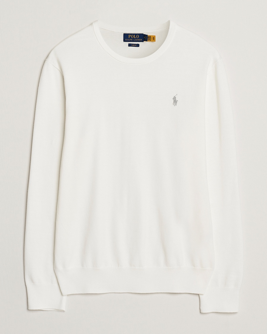 Polo Ralph Lauren Cotton Crew Neck Sweater Deckwash White – Weiß