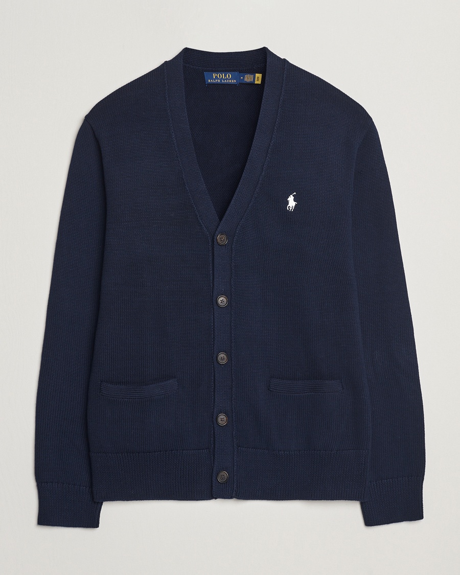 Polo Ralph Lauren Cotton Cardigan Hunter Navy – Blau
