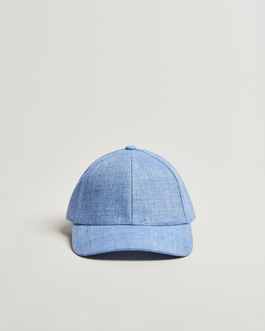 Varsity Headwear Linen Baseball Cap Azure Blue – Blau