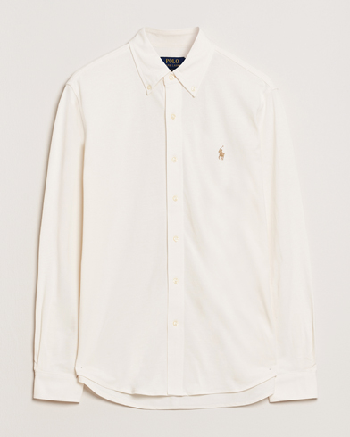 Polo Ralph Lauren Featherweight Mesh Shirt Pale Cream – Weiß