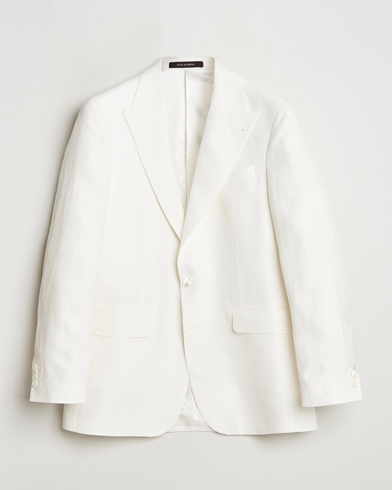 Oscar Jacobson Faldo Diagonal Linen/Tencel Tuxedo White – Weiß