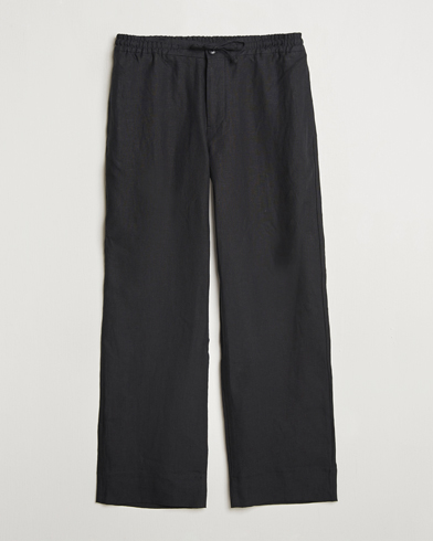 J.Lindeberg Noah Drape Linen Pants Black – Schwarz