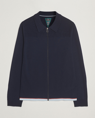 PS Paul Smith Merino Knitted Full Zip Navy – Blau