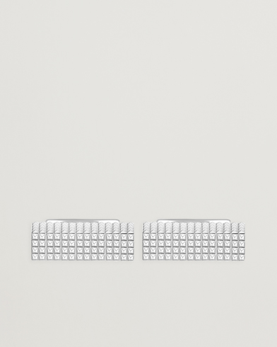 S.T. Dupont Cufflink Rectangle Diamond Head Silver – Silber