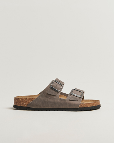 BIRKENSTOCK Arizona Soft Footbed Iron Oiled Leather – Grau