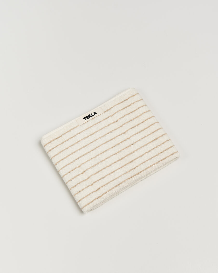  Tekla Organic Terry Hand Towel Sienna Stripes – Beige