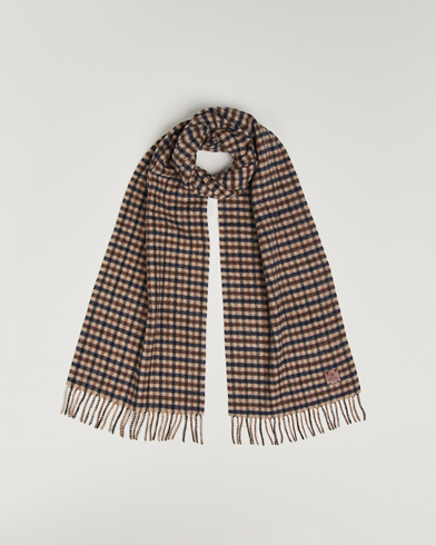 Amanda Christensen Merino Wool Check Scarf Navy/Beige – Braun