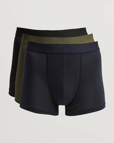Bread & Boxers 3-Pack Boxer Brief Black/Navy/Green – Blau