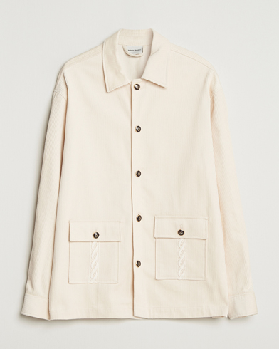 Drôle de Monsieur Corduroy Overshirt Ecru – Weiß
