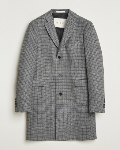 Gant Classic Wool Houndstooth Coat Black – Schwarz