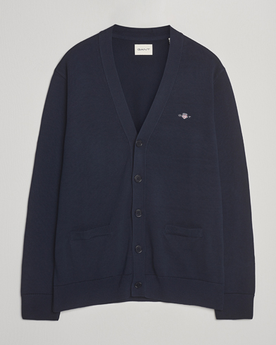 GANT Casual Cotton Cardigan Evening Blue – Blau