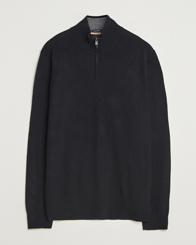 BOSS BLACK Hemarlo Wool/Cashmere Half Zip Black – Schwarz