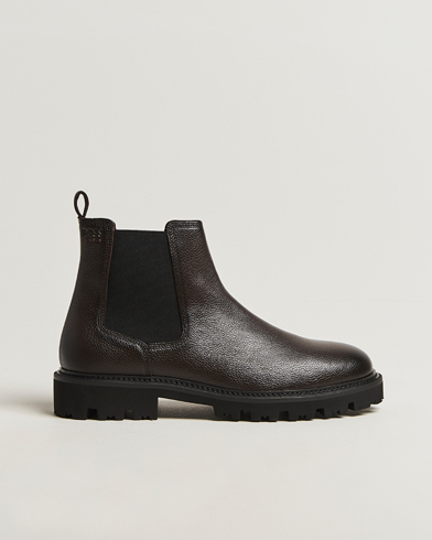 BOSS BLACK Julyo Leather Chelsea Boot Dark Brown – Braun