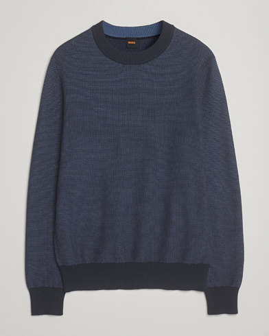 BOSS ORANGE Klapok Knitted Crew Neck Sweater Dark Blue – Blau