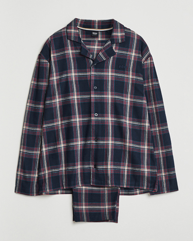 BOSS BLACK Flannel Long Sleeve Pyjama Set Open Blue – Blau