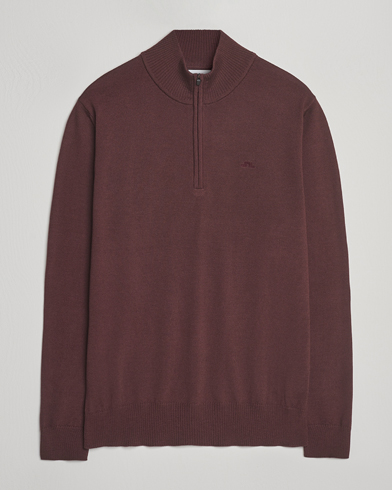 J.Lindeberg Kiyan Merino Half Zip Huckleberry – Rot
