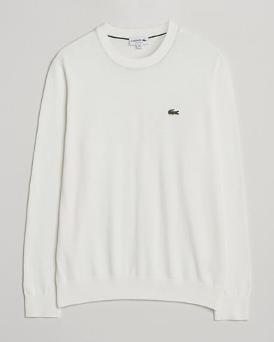 Lacoste Cotton Knitted Sweater Flour – Weiß