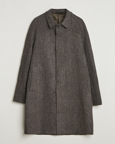 Walker Slater Watson Harris Tweed Herringbone Coat Dark Brown – Braun