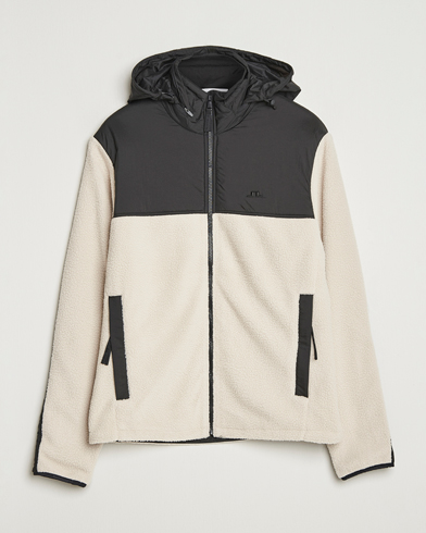 J.Lindeberg Provo Pile Hooded Full Zip Moonbeam – Beige