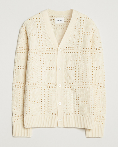 NN07 Tobias Knitted Cardigan Ivory – Weiß