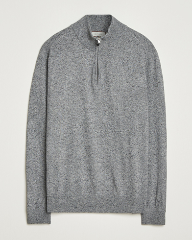 Canali Donegal Half Zip Sweater Grey Melange – Grau