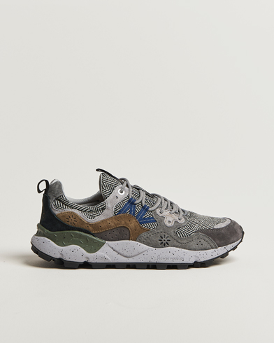 Flower Mountain Yamano 3 Suede/Tweed Wool Sneaker Grey – Grau