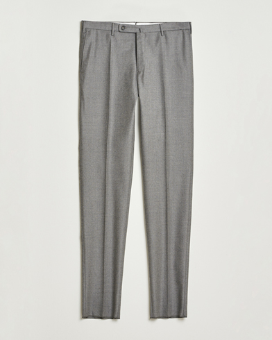 Incotex Regular Fit Worsted Flannel Trousers Light Grey – Grau