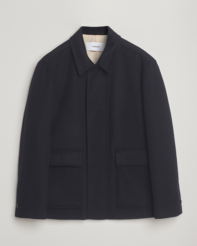 Lardini Loro Piana Wool Shirt Jacket Navy – Blau