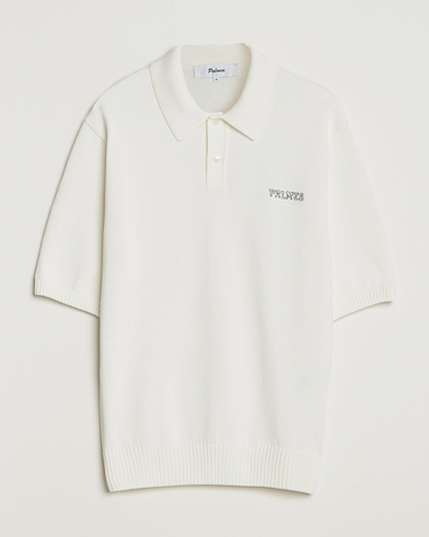 Palmes Cotton Knit Polo Off White – Weiß